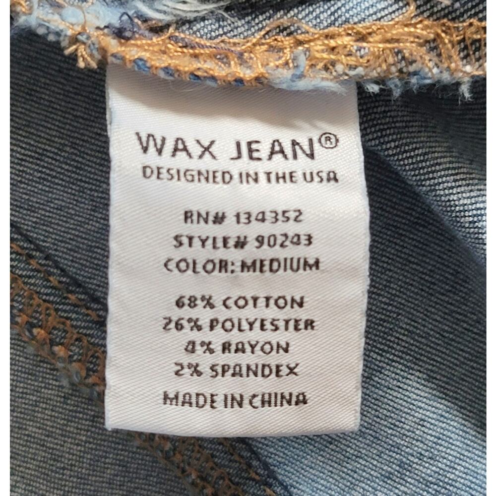 Wax Jean Y2K Denim Jean Jacket Junior Size Small Cropped Trucker Jacket EUC - Picture 8 of 12